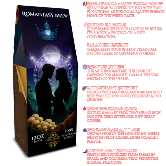 Romantasy coffee for writers - fae inspired bookish coffee cover & health benefits
