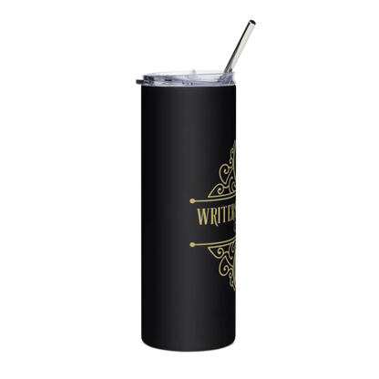 Writers & Readers fiction Coffee stainless steel tumbler left